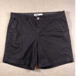 Old Navy Women's 14 Mid Rise Everyday Chino Shorts Black Stretch 7.5" Inseam